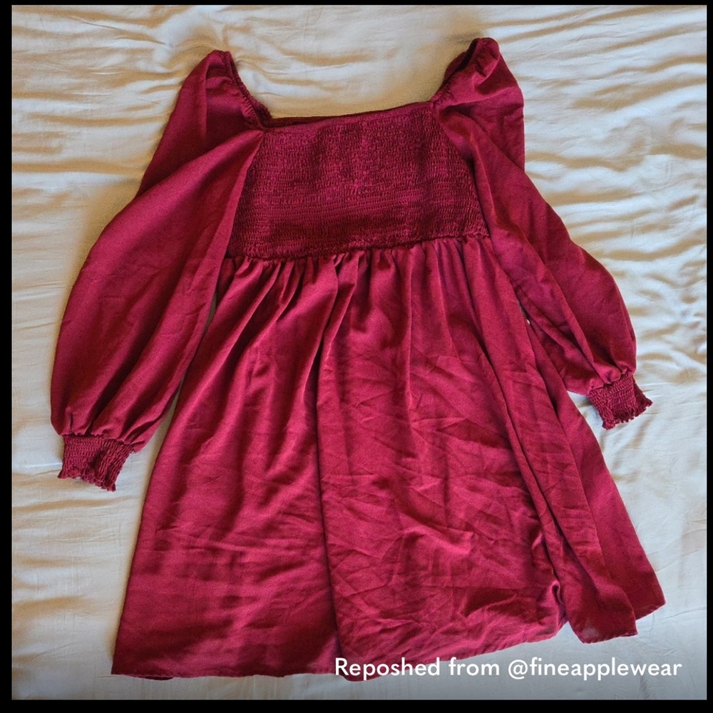 Elegant Burgundy Dress